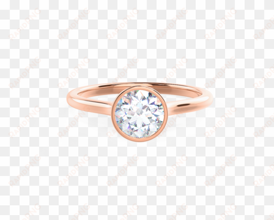 rose gold bezel engagement ring lab created diamonds