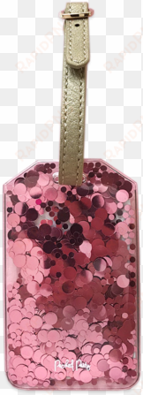 Rose Gold Confetti Luggage Tag - Packed Party Confetti Luggage Tag transparent png image