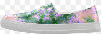 rose pink green explosion of flowers mandala apus slip-on - slip-on shoe