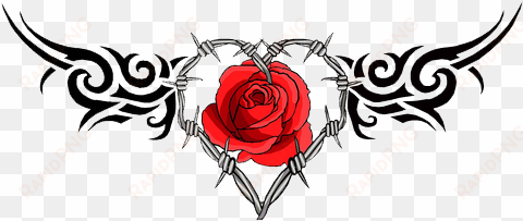 rose tattoo png image - barb wire heart tattoo