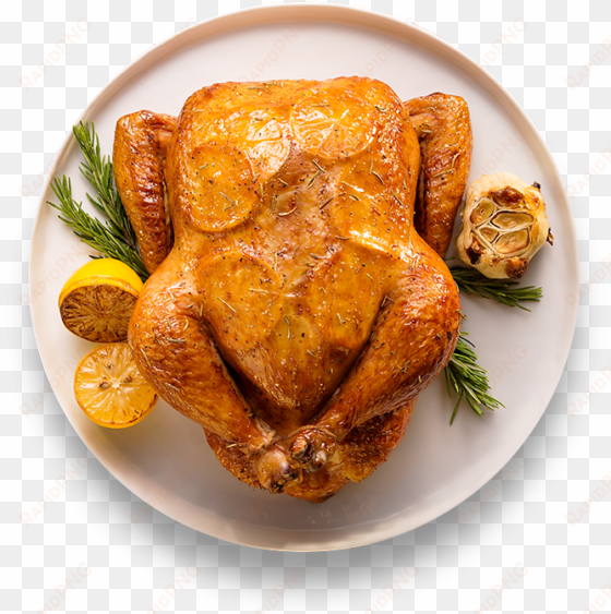 rosemary lemon roasted chicken - cooked chicken meat png