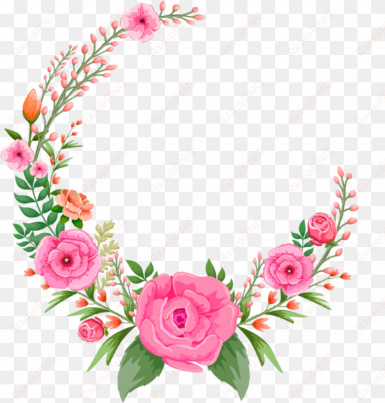 roses rose pinkroses pink flowers flower floral circle - pink flower frame png