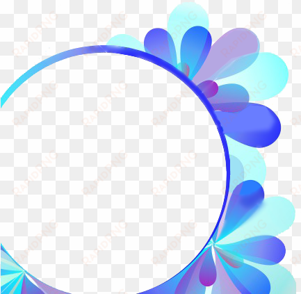 Round Floral Blue Frame - Blue Floral Frame Png transparent png image