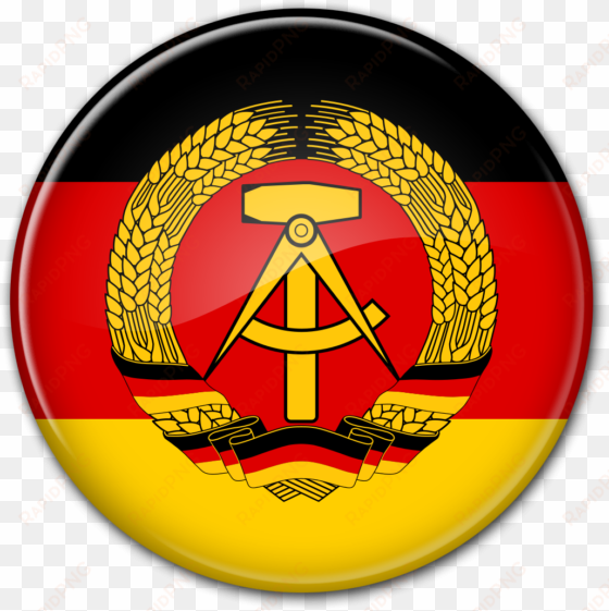 Round Glass Flag Gdr - East Germany Flag Png transparent png image