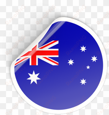 round sticker illustration of flag of australia - australian flag