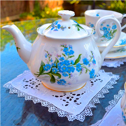 royal albert forget me not tea set - teapot