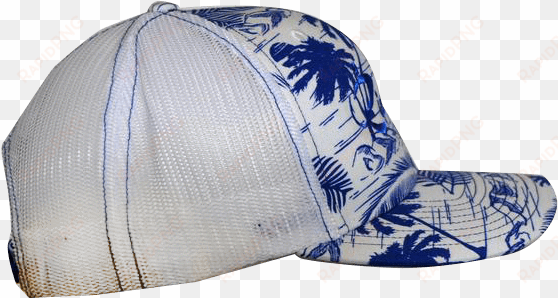 royal blue island print w/white mesh back rip a lip - baseball cap