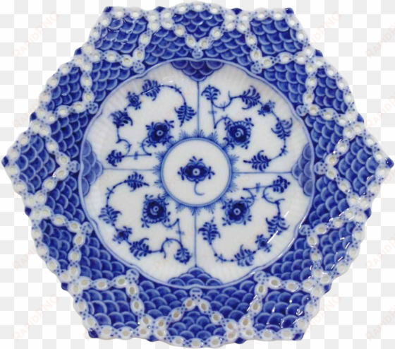 royal copenhagen blue fluted double lace plate - royal copenhagen blue fluted full lace 8.25" plate