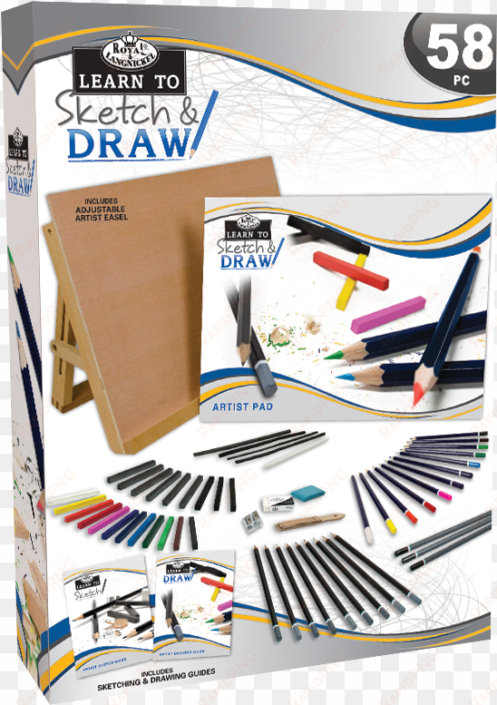 royal & langnickel learn to sketch draw set 58pc - prima marketing learn to sketch and draw art set