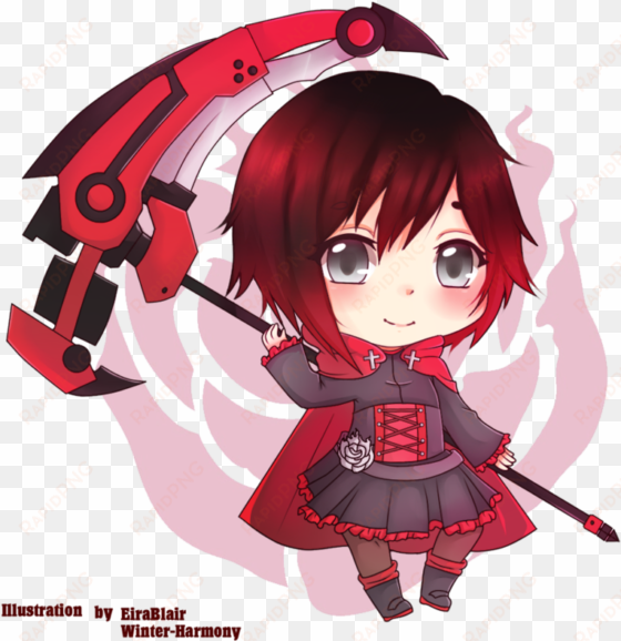 ruby drawing rose - rwby ruby rose chibi