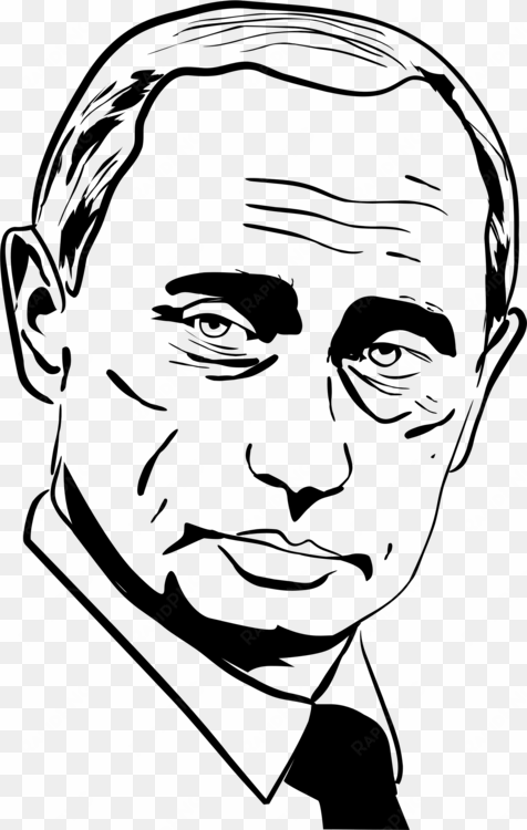russia line art drawing politics portrait - putin clipart