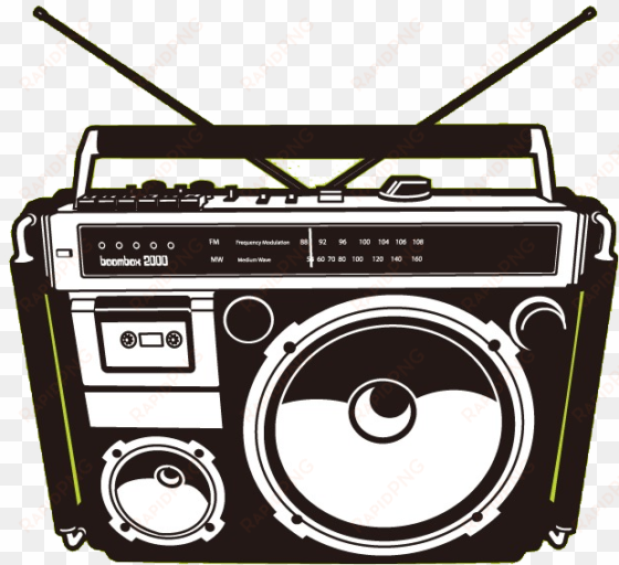 s compact cassette art transprent png - boombox vector