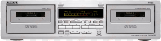 s front r976x488  - onkyo ta rw255 dual cassette deck - silver