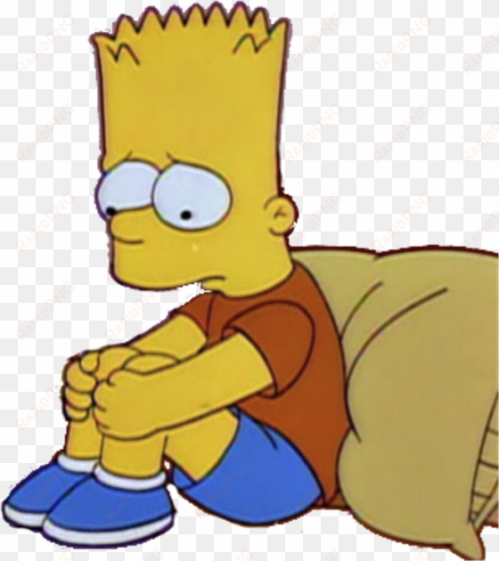 sad, simpsons, and bart image - sad bart simpson png