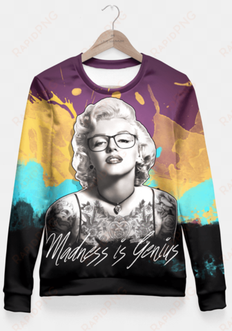 Sadaf Hamid Sweat Shirt Madness Is Genius Sudadera - Marilyn Monroe Hot Bw Portrait Actress Movie 16x12 transparent png image