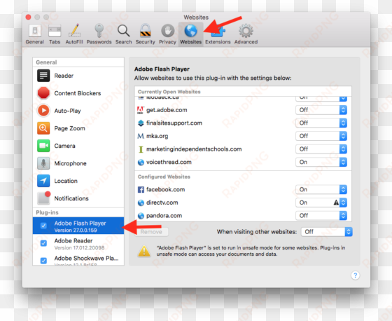safari flash - high sierra websites mac safari general settings