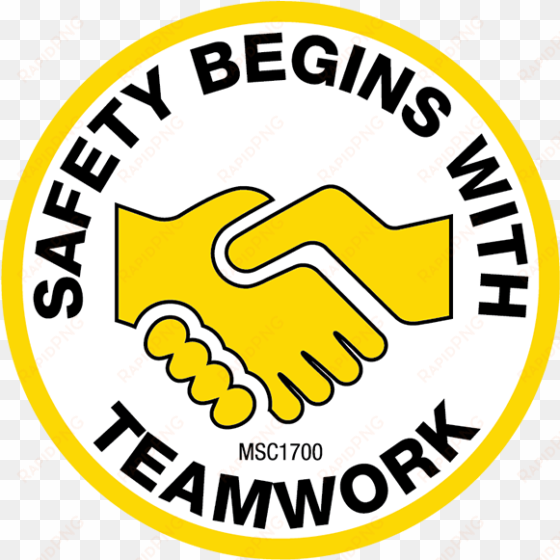 safety begins with teamwork hard hat emblem - team work safety logo