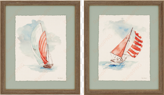 sailboat prints are hand deckled and float mounted - 'moment' painting print on canvas set beachcrest home