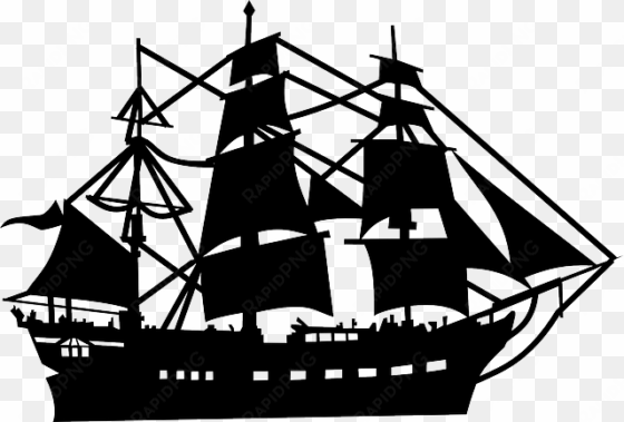sailer, boat, ship, silhouette, sailing ship, pirate - ship silhouette png
