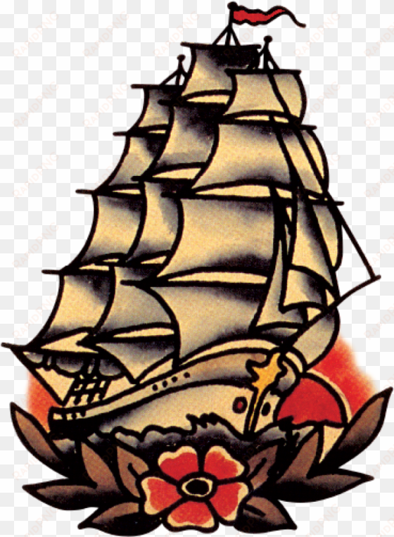 sailor jerry tattoos - traditional ship tattoo sailor jerry