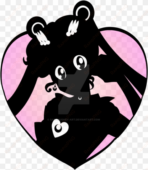 sailor moon heart silhouette by sarahughey art - silhouette sailor moon and tuxedo