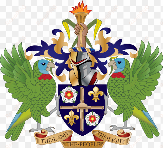 saint lucian coat of arms - st lucia coat of arms