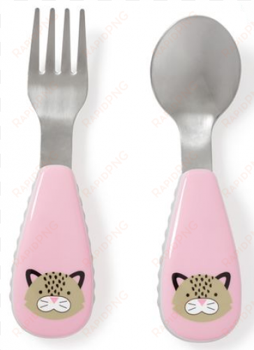 sale skip hop zootensils fork and spoon leopard - skip hop - leopard zootensils fork and spoon set