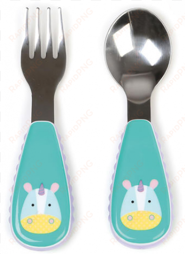 sale skip hop zootensils fork and spoon unicorn - skip hop zoo fork & spoon utensil set - unicorn