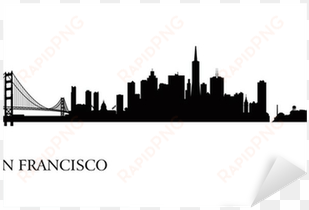 san francisco city skyline silhouette background sticker - san francisco cityscape silhouette