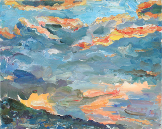 san francisco clouds at sunset landscape in oil