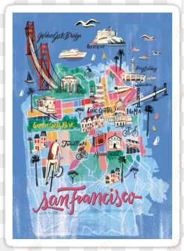 san francisco illustrated map by francisco martins - illustrated map of san francisco