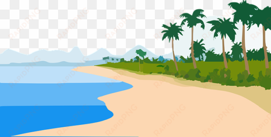 sand beach palm tree sea shore beachfront - sea shore clip art