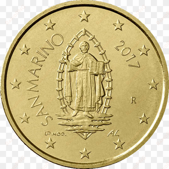 Sanmarino2017-50cent - Gold Coin Vittorio Emanuele 50 L transparent png image