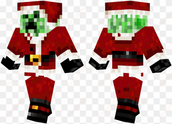 santa creeper - minecraft skin santa