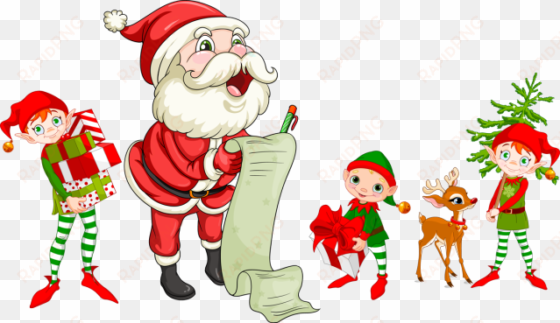 santa elf png jpg free library - santa checking his list clipart