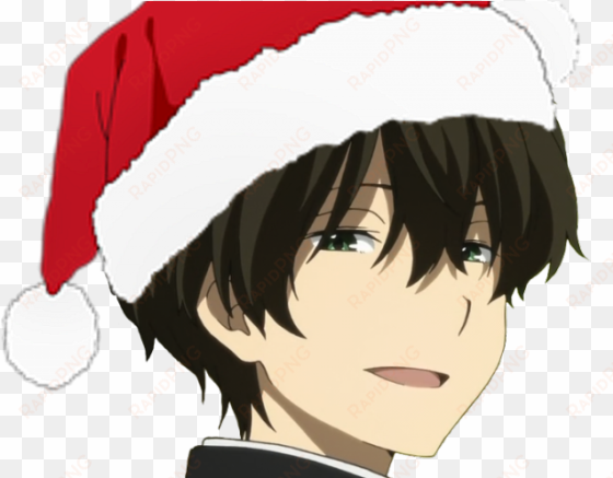 santa hat clipart anime guy christmas - anime santa hat png