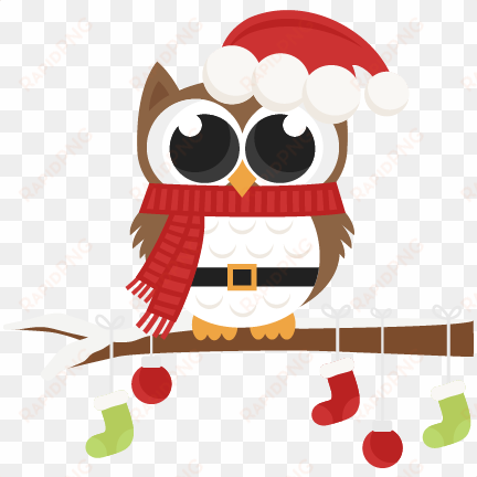 santa owl scrapbook clip art christmas cut outs for - merry christmas owl round ornament