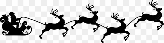 santa sleigh reindeer png - santa sleigh silhouette