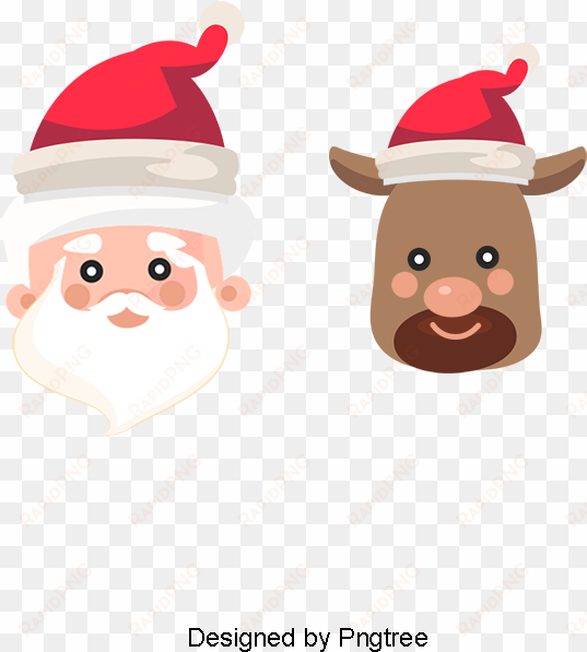 santa's reindeer, santa claus, reindeer, tummy png - cartoon