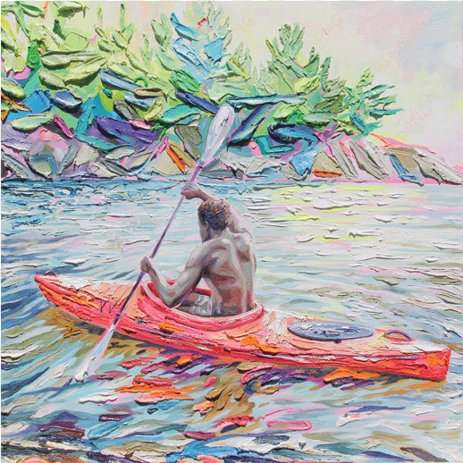 sarah carlson svg black and white library - acrylic paintings kayak