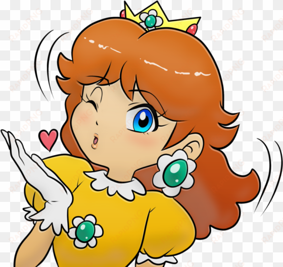 sarasaland princess daisy blowing a kiss - princess daisy transparent gif