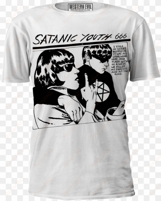 satanic youth t-shirt - sonic youth goo vinyl