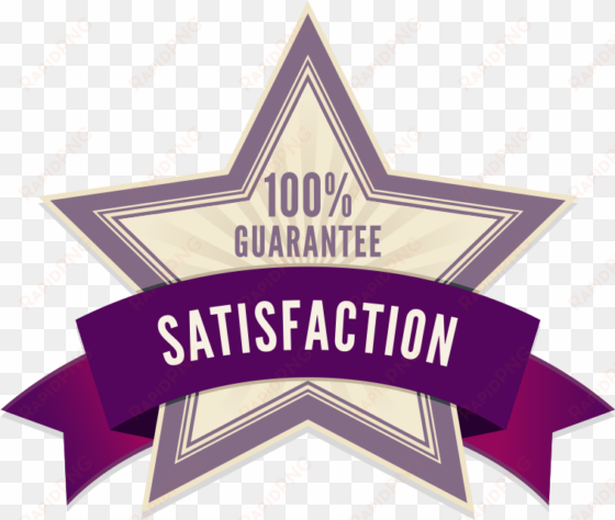 satisfaction guarantee purple logo