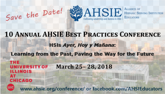 Save The Date 2018 Ahsie Conference At Uic - University Of Illinois At Chicago transparent png image