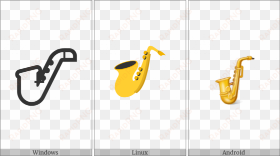 Saxophone On Various Operating Systems - Instrumento Musical Emojis Chaveiro transparent png image