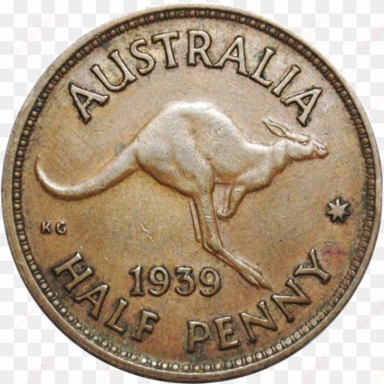 scarce 1939 australian halfpenny kangaroo reverse very - coin