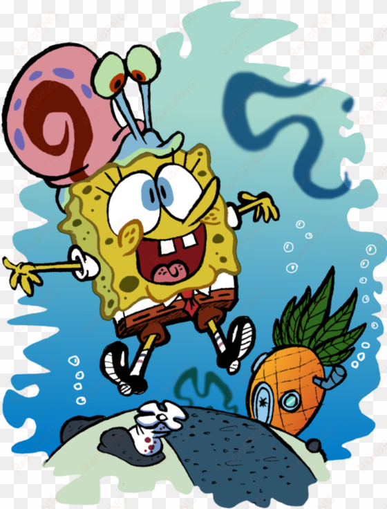 scarce pictures of spongebob and gary by eeyorbstudios - spongebob and gary fanart
