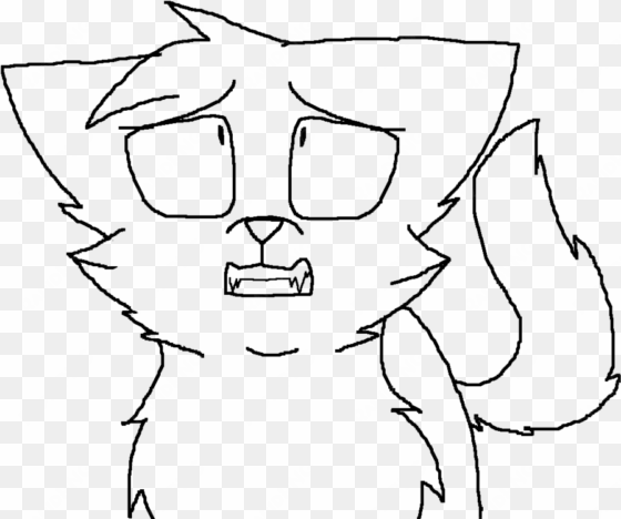 Scared Cat Lineart By Lazertheepicwolf On Deviantart - Wolf And Cat Drawing transparent png image