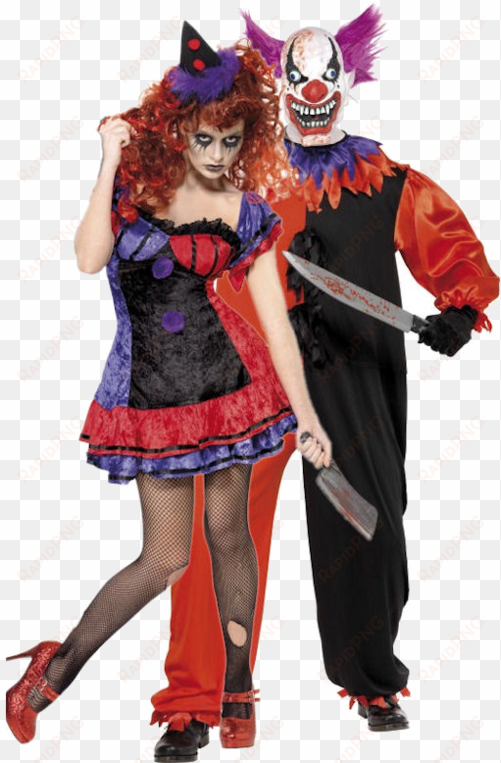 scary couple clown costumes - adult scary couple halloween costumes