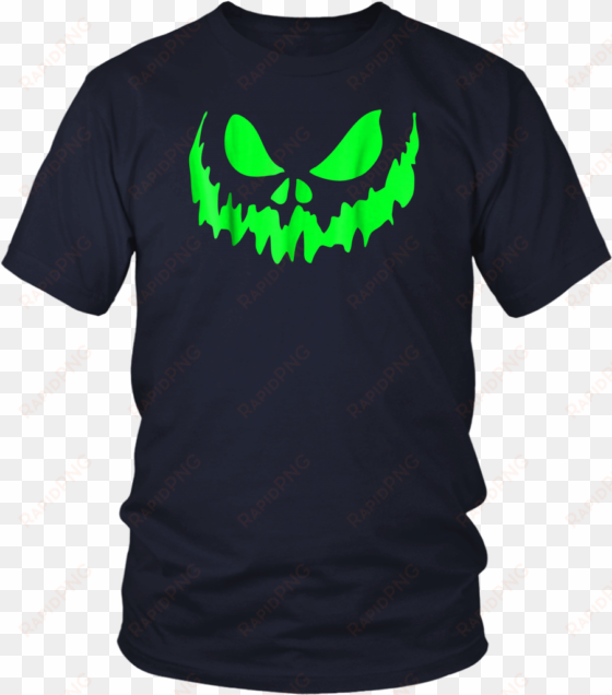 Scary Face Halloween Glow In The Dark Effect Print - Scary Face Halloween Tshirt | Jack O Lantern Shirt transparent png image